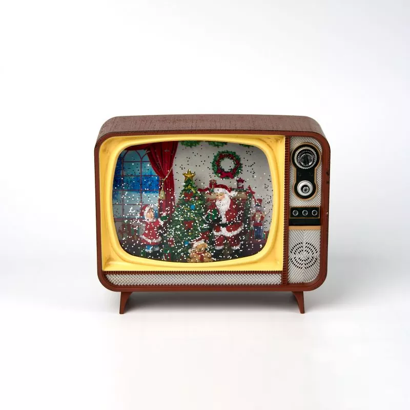 Retro TV Santa Claus Cruinneog Sneachta